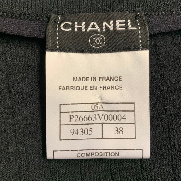 CHANEL Vintage 2005 Size 6 Black Viscose Blend Pleated Elastic Waistband Skirt - Picture 6 of 8